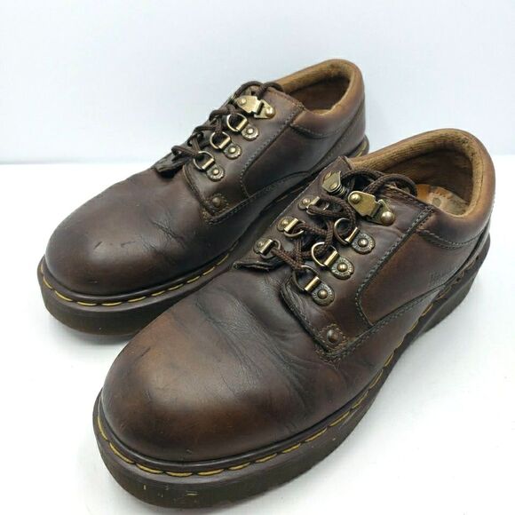 Dr. Martens England Made Mens 10 Brown Leather Air Wair Lug Sole Shoes VTG main image 14
